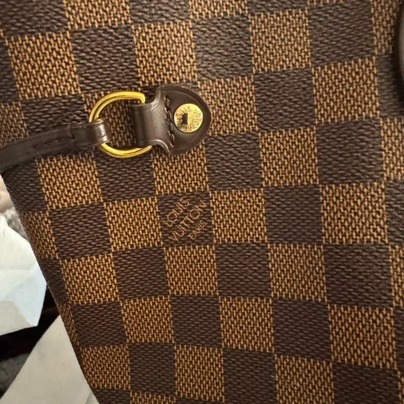 Louis Vuitton Brown Checkered Tote with new wallet - Picture 4 of 9